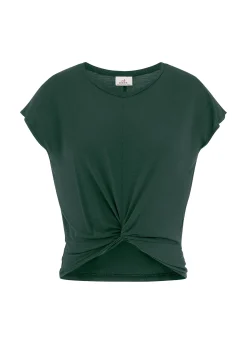 Cheap DEHA Knot Viscose T-Shirt Green Forest Green