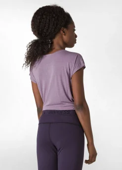Sale DEHA Knot Viscose T-Shirt Purple Mauve Violet