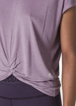 Sale DEHA Knot Viscose T-Shirt Purple Mauve Violet