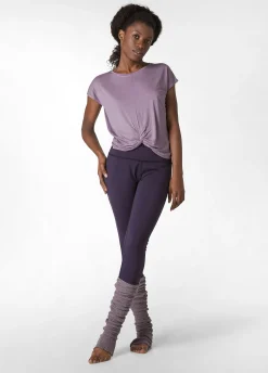 Sale DEHA Knot Viscose T-Shirt Purple Mauve Violet