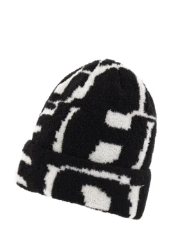 Shop DEHA Lettering Jacquard Beanie Black