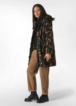New DEHA Lettering Wooly Coat Brown Biscuit Brown