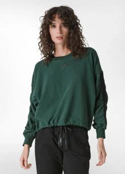 Fashion DEHA Logo Taping Sweatshirt Green Forest Green