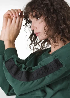 Fashion DEHA Logo Taping Sweatshirt Green Forest Green
