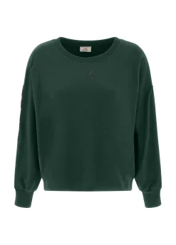 Fashion DEHA Logo Taping Sweatshirt Green Forest Green
