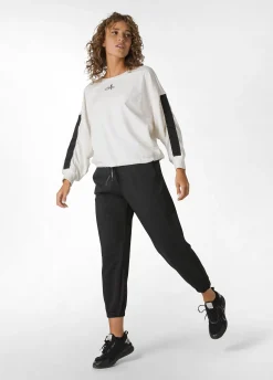 Clearance DEHA Logo Taping Sweatshirt White Milk White