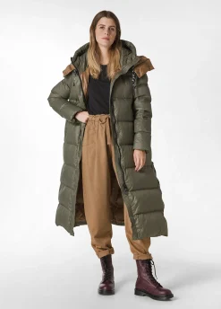 Online DEHA Long Down Jacket Green Olive Green