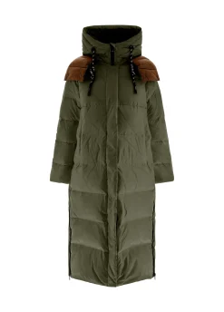 Online DEHA Long Down Jacket Green Olive Green
