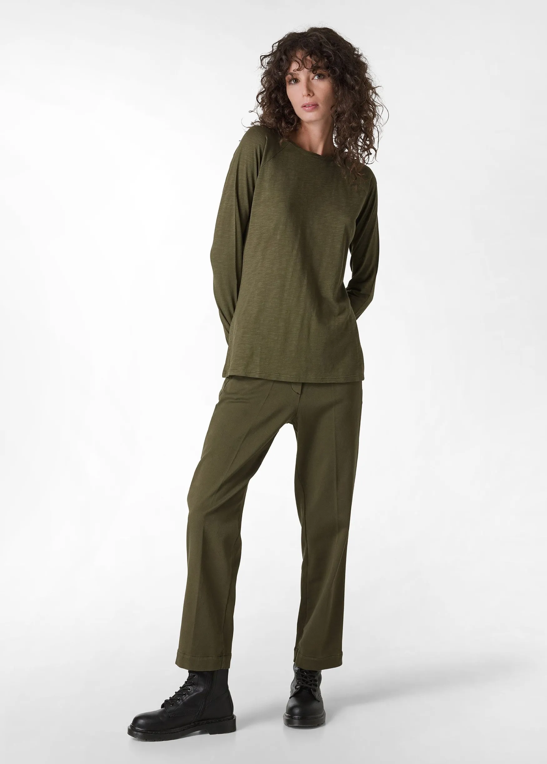 Flash Sale DEHA Long Sleeves T-Shirt Green Olive Green