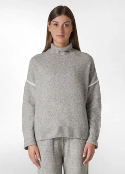 Shop DEHA Lounge Loose Sweater Grey Grey Melange