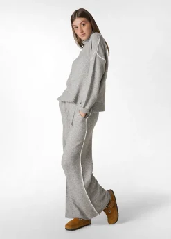 Shop DEHA Lounge Loose Sweater Grey Grey Melange