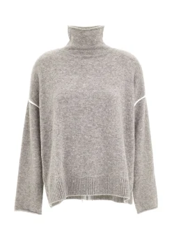 Shop DEHA Lounge Loose Sweater Grey Grey Melange