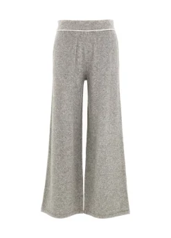 Store DEHA Lounge Wide Leg Knitted Pants Grey Grey Melange