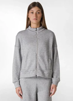 Shop DEHA Lurex Full Zip Jacket Grey Grey Melange