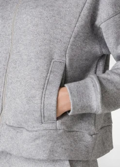 Shop DEHA Lurex Full Zip Jacket Grey Grey Melange