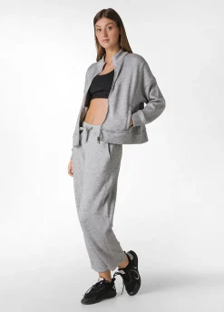 Shop DEHA Lurex Full Zip Jacket Grey Grey Melange