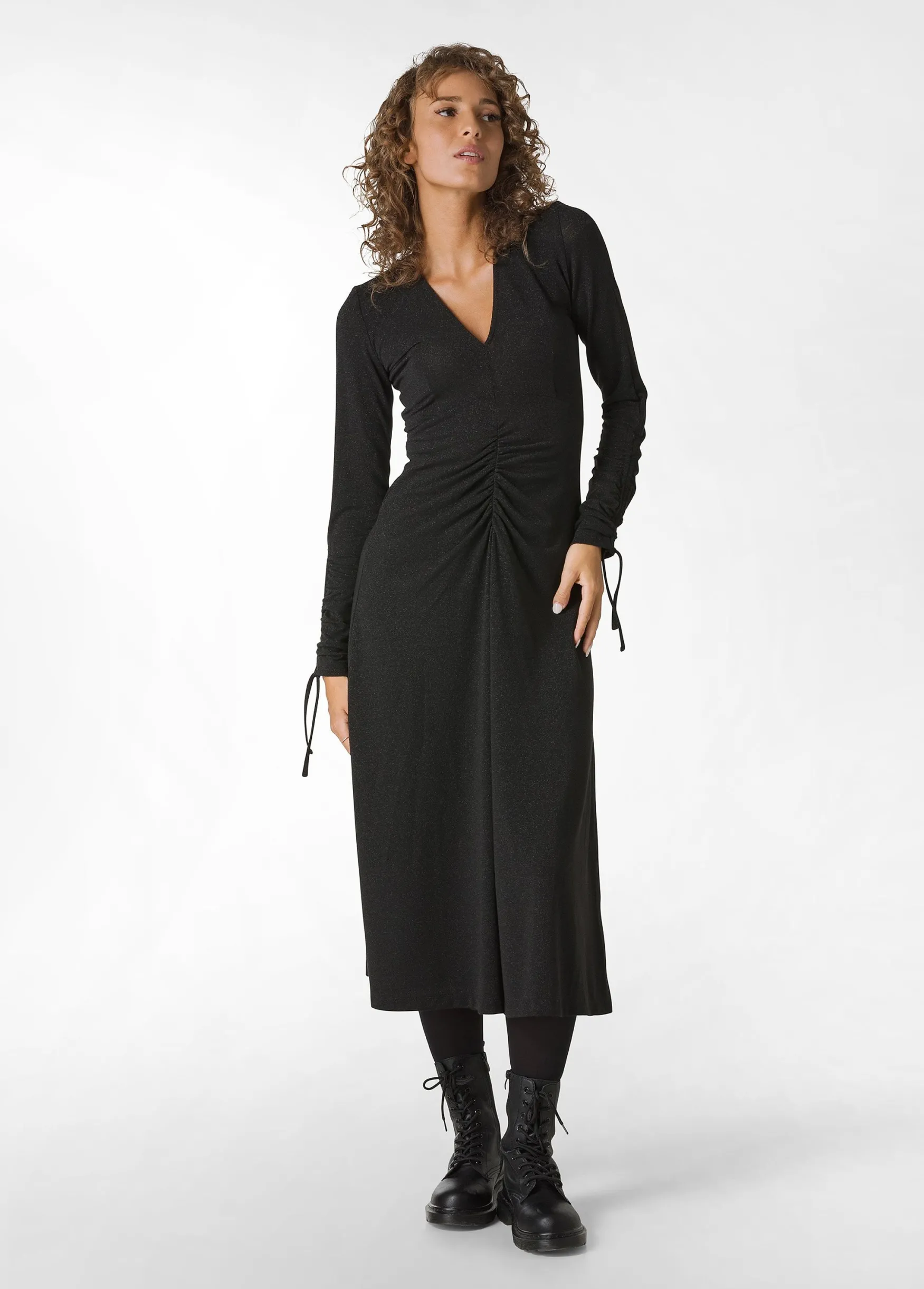 Hot DEHA Lurex Long Dress Black