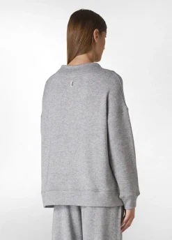 Shop DEHA Lurex Sweatshirt Grey Grey Melange