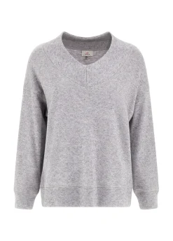 Shop DEHA Lurex Sweatshirt Grey Grey Melange
