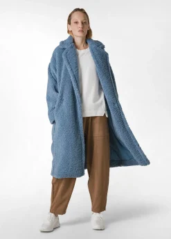 Outlet DEHA Lurex Teddy Coat Blue Midblue