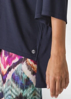 New DEHA Oversize Viscose T-Shirt Blue Blue Night