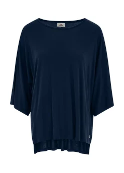 New DEHA Oversize Viscose T-Shirt Blue Blue Night