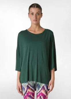 Cheap DEHA Oversize Viscose T-Shirt Green Forest Green