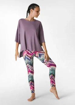 Discount DEHA Oversize Viscose T-Shirt Purple Mauve Violet