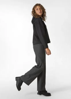 New DEHA Pinstriped Wide Leg Pants Grey Dark Grey Mel
