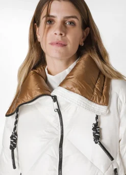 Shop DEHA Puffer Down Jacket White Milk White