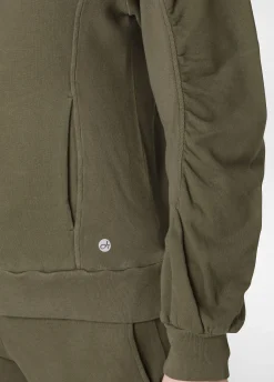 Flash Sale DEHA Ribbed Trims Full Zip Sweatshirt Green Olive Green