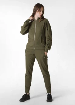 Flash Sale DEHA Ribbed Trims Full Zip Sweatshirt Green Olive Green
