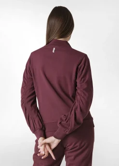 Best DEHA Ribbed Trims Full Zip Sweatshirt Red Tibetan Red