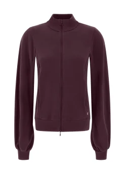 Best DEHA Ribbed Trims Full Zip Sweatshirt Red Tibetan Red