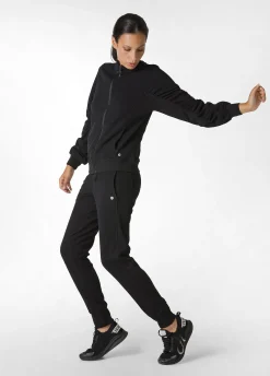 New DEHA Ribbed Trims Full Zip Sweatshirt Black