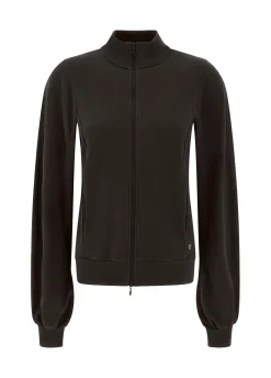 New DEHA Ribbed Trims Full Zip Sweatshirt Black