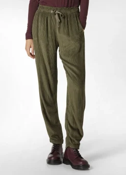 Fashion DEHA Soft Velvety Corduroy Pants Green Olive Green