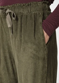 Fashion DEHA Soft Velvety Corduroy Pants Green Olive Green