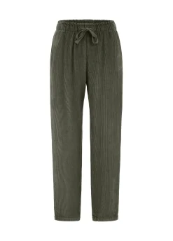 Fashion DEHA Soft Velvety Corduroy Pants Green Olive Green