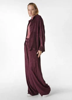 Shop DEHA Soft Velvety Corduroy Wide Leg Pants Red Tibetan Red