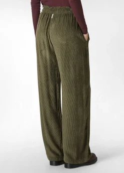 Cheap DEHA Soft Velvety Corduroy Wide Leg Pants Green Olive Green