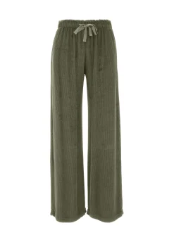 Cheap DEHA Soft Velvety Corduroy Wide Leg Pants Green Olive Green