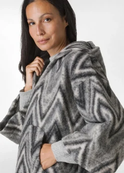 Best Sale DEHA Soft Wooly Poncho Grey Chevron Gray