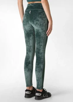 Cheap DEHA Stretch Velvet Leggings Green Forest Green