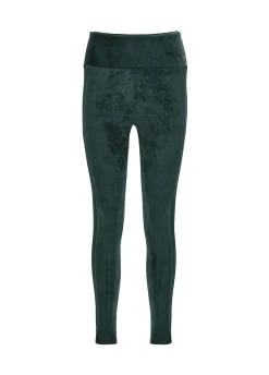 Cheap DEHA Stretch Velvet Leggings Green Forest Green