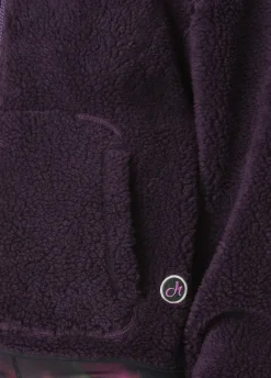 Discount DEHA Teddy Half Zip Sweatshirt Purple Aubergine Violet