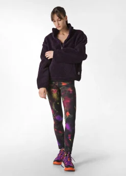 Discount DEHA Teddy Half Zip Sweatshirt Purple Aubergine Violet
