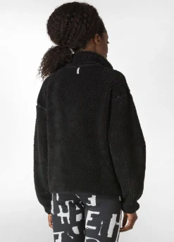 Cheap DEHA Teddy Half Zip Sweatshirt Black