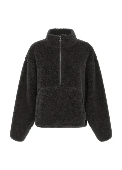 Cheap DEHA Teddy Half Zip Sweatshirt Black