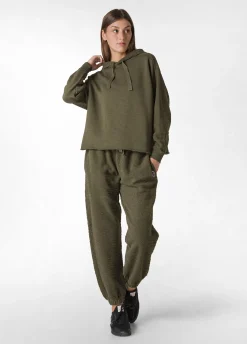 Cheap DEHA Textured Crop Hoodie Green Olive Green